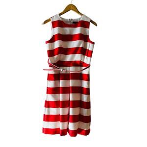 R&k Colorblock Sleeveless Belted Dress Size 4 Multicolor